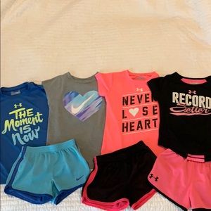 Girls size 4 Under Armour/Nike Lot